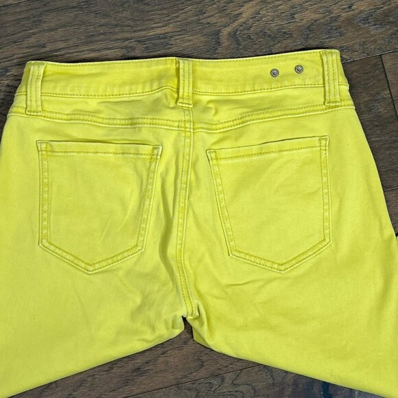 CABI Citron Skinny Stretch Jeans Citron Yellow Sz 4 #5084 EUC - Picture 4 of 6